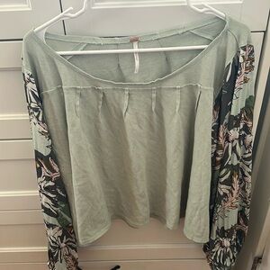 NWOT Free People Pleated Floral Swing Top